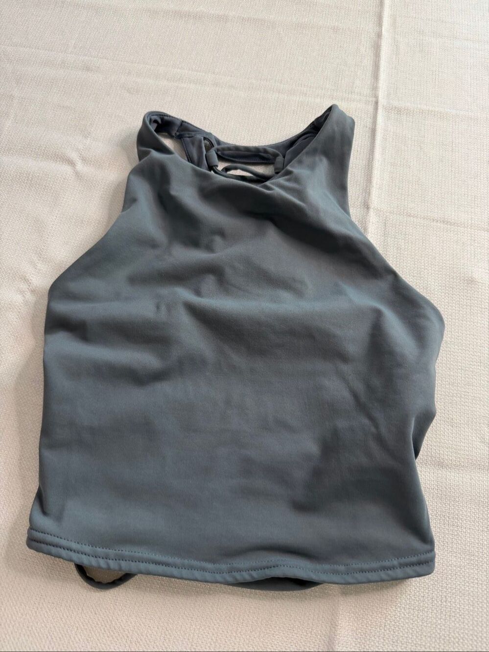 Alo Yoga Movement Sports Bra Crop Top Lace Up Corset Grey Size XS